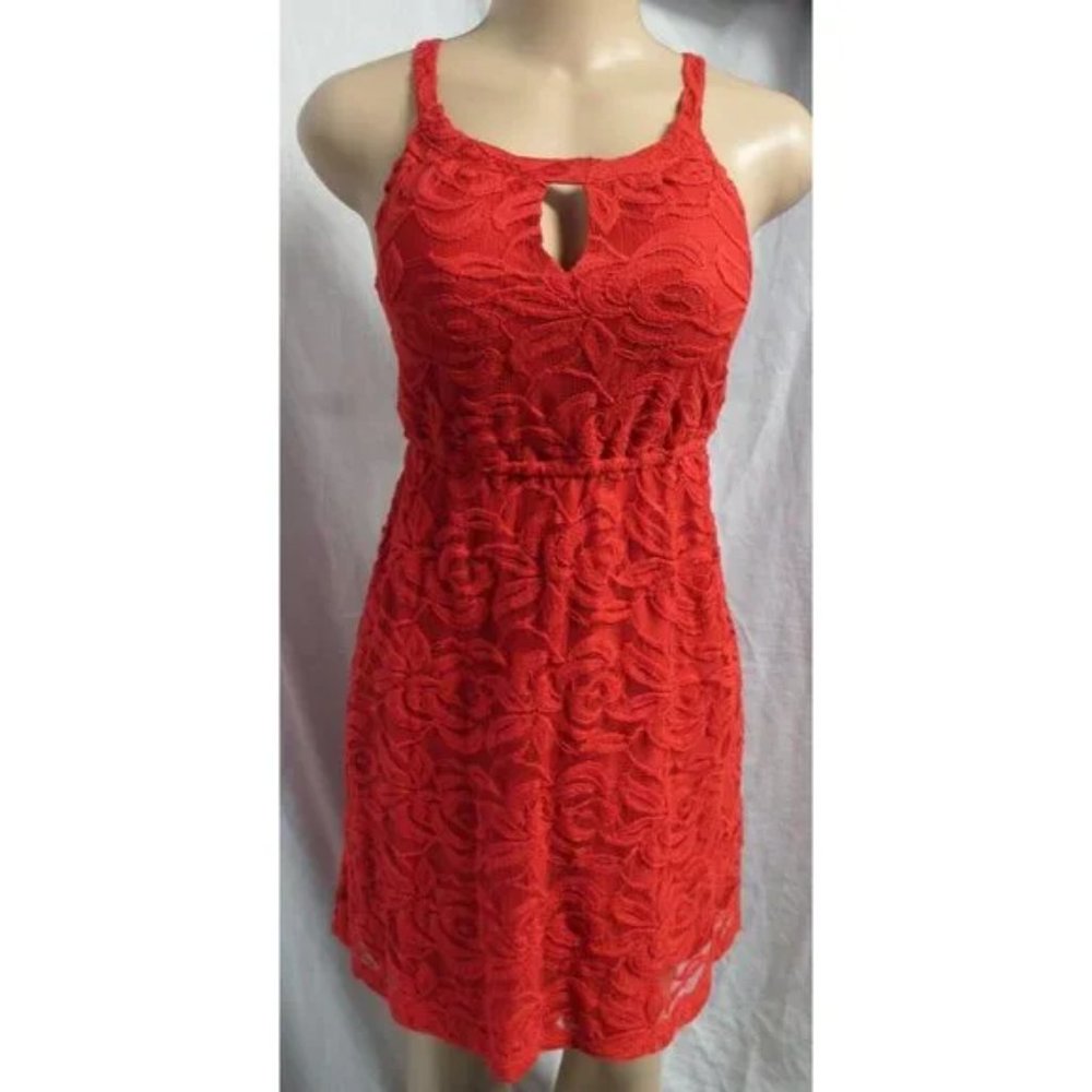 Red Lace Dress by Ann Taylor Loft Size Medium